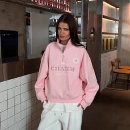 European Retro Badge Letter Printed Half-Zip Lapel Sweater Y2K Fashion Personality Casual Simple Style Sports Women's Streetwear