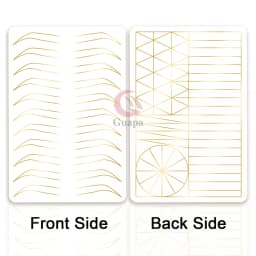 Microblading Practice Skin Pattern Sheet Pre-Printed Brow Mapping Guide Flexible Silicone Pad for Precise Hair Strokes & Shading