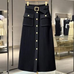 Elegant Office Lady High Waist Wrapped Knitted Skirts Autumn New Fashion Single Breasted Slim Temperam Wool Midi Skirt