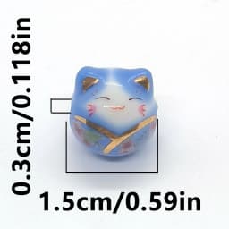 15mm 6pcs Tie Lucky Cat Shape Ceramic Beads For DIY Bracelet Keychain Necklace Gifts Accessories Bead