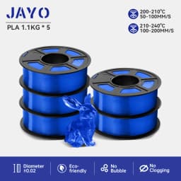 JAYO PLA Filaments 5 Rolls/ 3D Printer Filament 1.75mm FDM 3D Printer Materials Neatly Wound High Toughness for FDM 3D Printer