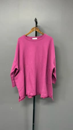 EAM Purple Big Pockets Casual Sweatshirt New Round Neck Long Sleeve Women Big Size Fashion Tide Autumn 2026 30A2867