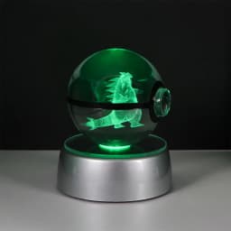 Pokemon 3D Crystal Ball Pikachu Gengar Eevee Mewtwo Anime Game Pokeball Led Night Light Base Kids Birthday Gift Home Decoration