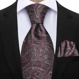 Men's 2pcs Paisley Tie Set Luxury Wedding Blue Brown Grey Necktie Handky Gift For Men Fashion Designer Business Party Tie Gift