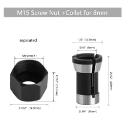LAVIE Carving Machine Collet Trimming Machine Woodworking Accessories Adapter ER Clamp Nut -C NUT COLLET