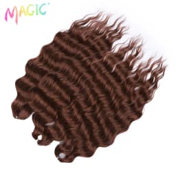 Magic 24Inch 3PCS Loose Wave Synthetic Crochet Hair Bundles Copper Red Heat Resistant Hair Extensions For Women Braiding Styling