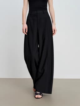 ZIQIAO Panel Design Curved Blade Pleat Casual Tros for Petite Women with Tailored Elements Spring 2026 New Arrival Long Pants
