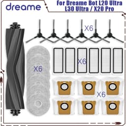 Dreame Bot L20 Ultra / L30 Ultra / X20 Pro Supplies Accessories Main Side Brush Mop Cloths Hepa Filter Dust Bags Parts
