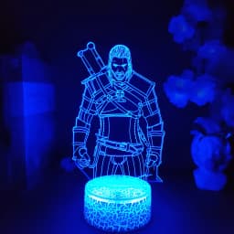Witcher-ed Action Figure Nightlight LED Game Lamp Cool PC Decoration RGB Lighting Wild Hunt Geralt Xmas Gift for Mancave Decor