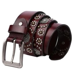 3.8CM Punk High Quality Men Belt Cowskin Genuine Leather Luxury Brand Pin Buckle Belt Metal Big Rivet Waist Jeans Strap