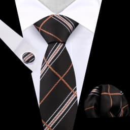 Business Tie For Men Set Necktie Cufflink Classic Handkerchief Suit For Wedding High Quality Stripe Tie Set Formal Gravata Gift