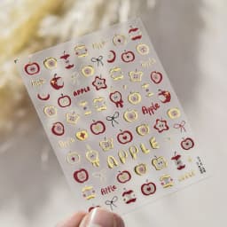Lovely Red Fruit Strawberry Cherry Bowknot Love Heart Star Silk Ribbon 5D Nail Art Stickers Chic Self Adhesive Manicure Decal