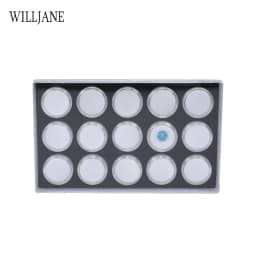 Transparent Loose Diamond Storage Box Acrylic Lid Gemstone Display Container Case Round Pearl Gem Jars Insert Holder Collector