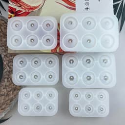 Resin Beads Molds with Hole Silicone Bead Epoxy Molds for Cabochon Gemstone-Pendant Mold Earrings Jewelry Casting Art