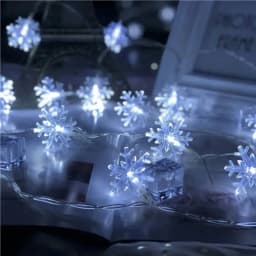 80/40/20/10 LED Christmas Fairy Light String USB Battery Box Powered Snowflake Light String New Year Decorative Light