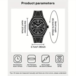 Preppy Style Quartz Wrist Watch - Round Dial, Electronic Drive, Silicone Strap, Unisex, Holiday Gifts(Gift box does not include)