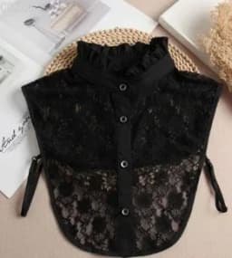 Female Lace Detachable Collar Vintage Solid Fake Collar Lapel Blouse Top Adjustable Women Clothes Ladies False Collar