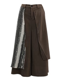 EAM Brown Tie Dye Irregular Wide Leg Pants High Elastic Waist New Trousers Women Fashion Tide Spring Autumn 2026 CPG1572