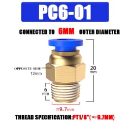 10/50PCS Pneumatic Fitting Air Connector PC 4mm 6mm 8mm 10mm 12mm Thread 1/8" 1/4" 3/8" 1/2" Hose Fittings Pipe Quick Connectors