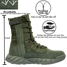 LAHORS® Lightweight Suede Leather Tactical Combat Boot Men Outdoor Hiking Desert Army Shoes Breathable Male Ankle Boots Man Made