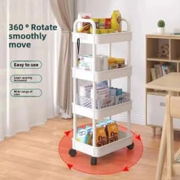 5-Tier Rolling Storage Cart with Wheels - Mobile Multi-Purpose Organizer for Kitchen, Bathroom, Bedroom, Snacks & Books