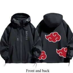 Naruto Shippuden Akatsuki Organization Cartoon Jacket 2D Student Couple Hooded Coat Jacket Top Anime Peripheral Wholesale