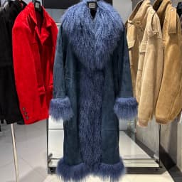 YOLOAgain Real Mongolia Sheep Fur Jacket Long Dark Brown Suede Coat Women