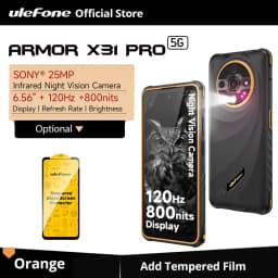 Ulefone Armor X31 Pro 5G Rugged Phone Android 14 Smartphone 6.56”16GB + 256GB 25MP Night Camera 64MP 6050mAh NFC 120Hz IR