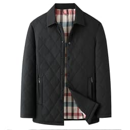 Top Grade Men Parka Jacket Windbreaker Coats Diamond Quilted Bubble Coat Middle-aged Winter Warmth Turn-Down Collar Coat