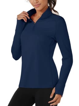 TACVASEN Fleece 1/4 Zip-Up Pullover Womens Warm Long Sleeve Outdoor Sports Tops Breathable Athletic Running Jogging Sweatshirts