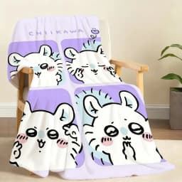 Kawaii C-ChiikawaS Cute Blanket Soft Throw Blanket for Home Bedroom Bed Sofa Picnic Travel Office Rest Cover Blanket Gift