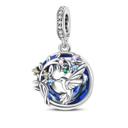 Boutique Unique 925 Sterling Silver Stars & Moon Dream Catcher Dreamy Blue Dangle Charm Fit Original Bracelet Fashion Jewelry