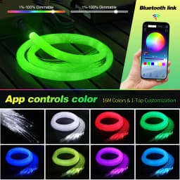 14W Split Starlight Headliner Kit, Fiber Optic RGBW Star Lights for Car Roof Ceiling with 1/2/4 Light Heads, APP/Remote Control, Static 10 Colors