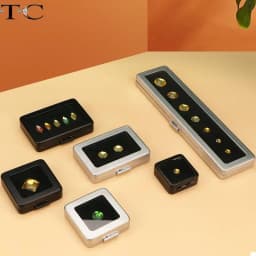 Metal Bare Diamond Storage Box Stainless Steel Metal Diamond Colored Gem with Double Inner Cushion Bare Stone Box