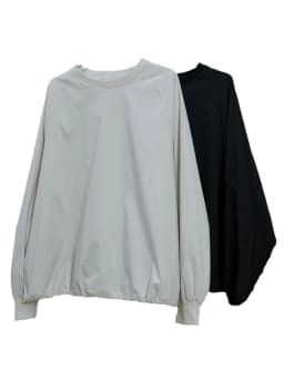 [LANMREM] Drawstring Design Sport Sweatshirt For Women Round Neck Long Sleeve Casual Loose Solid Tops 2025 Spring New Clothing 2