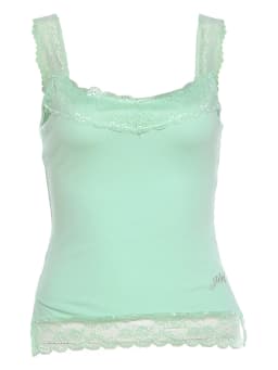 Weird Puss Lace Patchwork Camisole Women Low-Neck Skinny Patchwork Side Slit Midnight Sexy Hottie Wild Summer Trend Streetwear