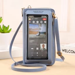 2025 New Touch Screen Mobile Phone Bag Handbag Female Crossbody Wallet One-Shoulder Transparent Coin Purse