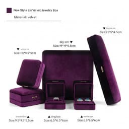 High End Rounded Edge Velvet Jewelry Storage Box with Multi Compartments for Earrings Rings Bracelets Necklaces Organizer Gift