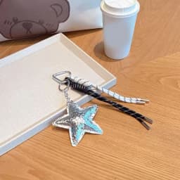 2025 New PU Leather Starfish Bag Charm Cute Decorative Keychain Decoration Fashion Braided Rope Bag Accessorie