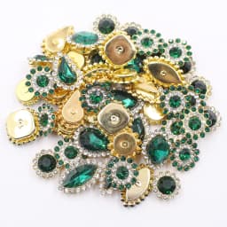 50pcs Mixed Sunflower Claw Sew On Rhinestones Trim Shiny Crystal Stones Glass Beads Gold Flatback Sewing Rhinestones for Clothes