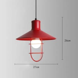 American Retro Red Pendant Lamp Led E27 Industrial Style Lighting Hot Pot Barbecue Modern Iron Art Restaurant Decor Lighting