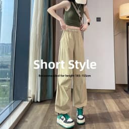 White Quick Dry Women's Summer Pants High Waist Cuffed Thin Wide Leg Harlan Sport Workwear Trousers Comfortable Casual Pants