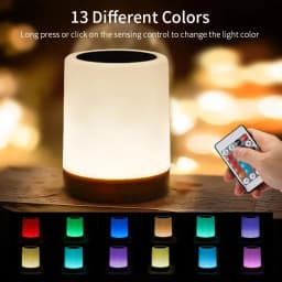 13 Color LED Changing Night Light With Remote Control RGB Touch Dimmable Lamp USB Rechargeable Table Bedside Night Lamp