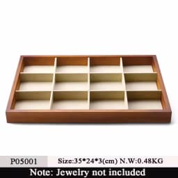 Oirlv Multi-function Wood Flat Jewelry Tray Stackable Jewelry Drawer Organizer Bracelet/Watch/Earrings Showcase Jewelry Holder