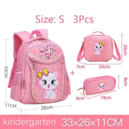 Children Backpack Pink Cute Cat Kindergarten Kid School Bag Backpack Girl Student Teenagers Waterproof Primary Bookbag SchoolBag