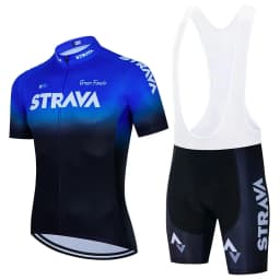 2024 Strava Cycling Jersey Set Summer Short Sleeve Breathable Men's MTB Bike Cycling Clothing Uniform Suit