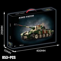 Military MOC Tiger Heavy Tank Army Main Battle Tank Soldiers Figures Building Blocks Bricks Set Toys For Boys Men Gifts