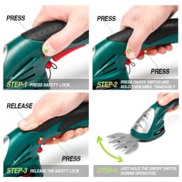 POSENPRO 7.2V 2in1 Cordless Grass and Shrub Shears Hedge Pruning Trimmer 1.5Ah Li-ion Battery Garden Tool 2 Different Blades