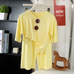 2PCS Children's Lyocell Thin Homewear Clothes Summer Kids Air Conditioning Mid-length Sleeve Tops+Long Pants Pajamas Set