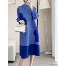 Womens Dresses Long Dresses High-quality Printed Long Skirt Elegant Temperament and Pleated Fashion High-end Round Neck Dress